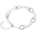 Michele Mies Silvertone Contemporary Circle CZ Bracelet