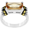 Two-tone Designer-inspired Champagne CZ Ring
