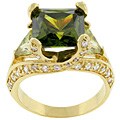 Kate Bisset Goldtone Princess-cut Cubic Zirconia Cocktail Ring