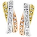 Michele Mies Tri-tone Designer-inspired CZ Earrings