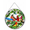 Birds Art Glass Suncatcher Window Panel