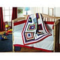 Stacked Blocks 4-piece White Crib Set