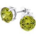 Sterling Silver Green Cubic Zirconia Stud Earrings