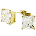 Michele Mies Goldtone Princess-cut Cubic Zirconia Earrings