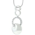 Michele Mies Silvertone Cubic Zirconia Circle Fashion Necklace