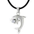 Sterling Silver Cubic Zirconia Dolphin Necklace