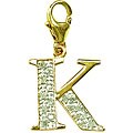 14k Gold 1/10ct TDW Diamond Letter 'K' Charm