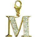 14k Gold 1/10ct TDW Diamond Letter 'M' Charm