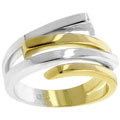 Sterling Silver Interlocking Gold and Silver Ring