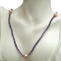 DaVonna Amethyst with Freshwater Pearls Necklace