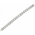 Stainless Steel Link Bracelet with Crystal Accents