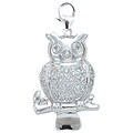 14k White Gold 1/10ct TDW Diamond Owl Charm