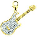 14k Yellow Gold 1/10ct TDW Diamond Guitar Charm
