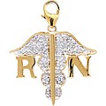14k Yellow Gold 1/10ct TDW Diamond RN Charm (H-I-J, I2)