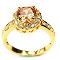 14k Yellow Gold Overlay Solitaire Ring