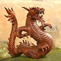 'Legendary Dragon' Wood Sculpture (Indonesia)