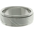 Stainless Steel Diamond-cut Spinner Ring