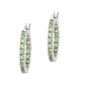 Glitzy Rocks Sterling Silver Peridot Inside-out Hoop Earrings