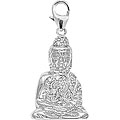 14k White Gold 1/10ct TDW Diamond Buddha Charm