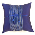 Silky Fusion Filigree Blue/ Black Cushion Cover
