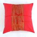 Silky Fusion Filigree Crimson/ Gold Cushion Cover