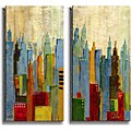 Jason Cardenas 'Towerscape' 2-piece Canvas Set