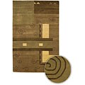 Hand-knotted Dharma Wool Rug (2'6 x 7'6)