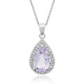 Glitzy Rocks Rose De France/ Cubic Zirconia Teardrop Necklace