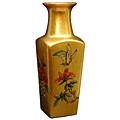 porcelain Flowers helpful sources Gold Leaf Square Vase (China)