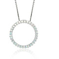 Glitzy Rocks Sterling Silver Created Opal Circle Necklace