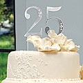 25th Wedding Anniversary Swarovski Cake Topper