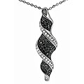 Sterling Silver Black CZ Twist Necklace