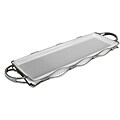 Rectangular Ceramic Server on Tie-up Metal Stand