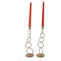 Golden Glamour Link Candle Holders (Set of 2)