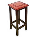 Cedar and Leather 'Empress' Bar Stool (Peru)