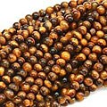 Tiger's Eye 4mm Round Gemstone Beads 15-inch Strand