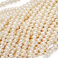 Creamy White Cultured FW Potato Pearl 16-inch Strand (3-4 mm)