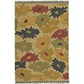 Flat-woven Bloom Wool Rug (8' x 11')