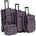 Rockland Pink Heart 4-piece Expandable Luggage Set