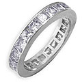 14k White Gold Overlay Cubic Zirconia Eternity Band