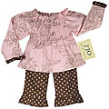 JoJo Designs Baby's Pink and Brown Smocked Outfit