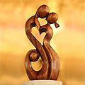 Wood 'Everlasting Kiss' Statuette (Indonesia)