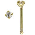 14k Yellow Gold Prong-set Diamond Nose Bone