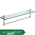 Glass 16-inch Bathroom Shelf with Towel Bar