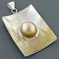 Sterling Silver Blister Pearl Pendant (11 mm) (Indonesia)