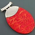 Sterling Silver Red Sea Coral Pendant (Indonesia)