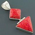 Sterling Silver Red Sea Coral Pendant (Indonesia)