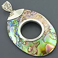Sterling Silver Rainbow Abalone Pendant (Indonesia)