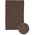 Hand-woven Brown Leather Rug (3'6 x 5'6)