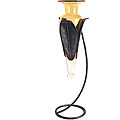 Amber Amphora Vase with Leaves Stand